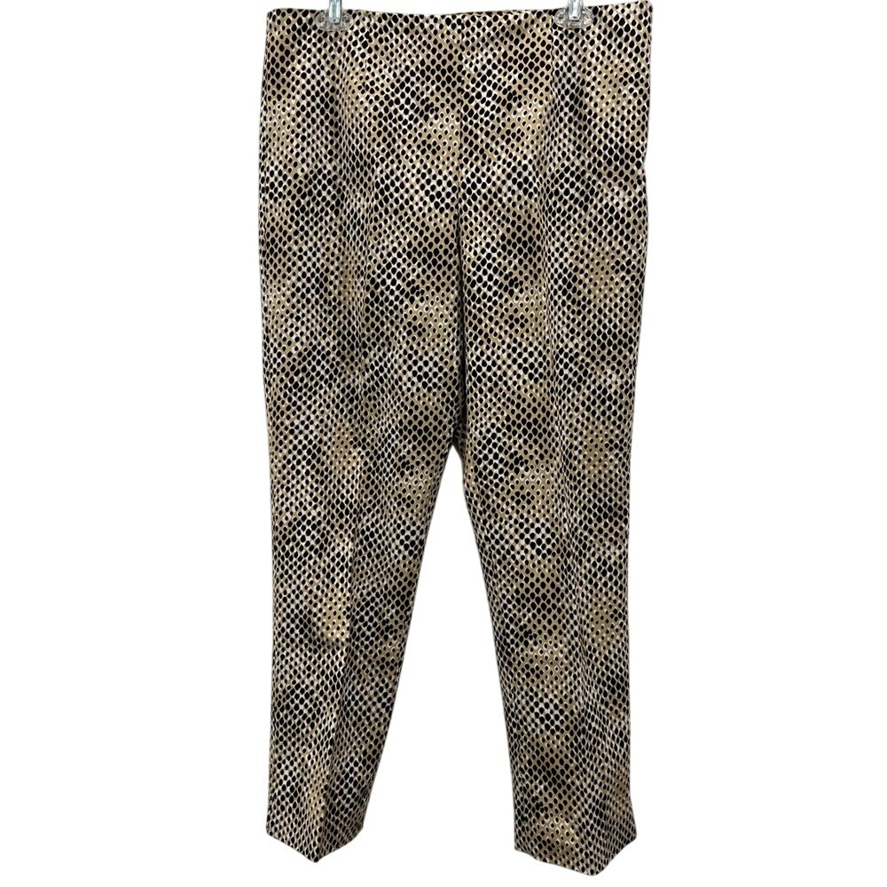 INVESTMENTS CROPPED CIGARRETTE PANTS, COTTON, SPANDEX, TAUPE WHITE AND BLACK  12